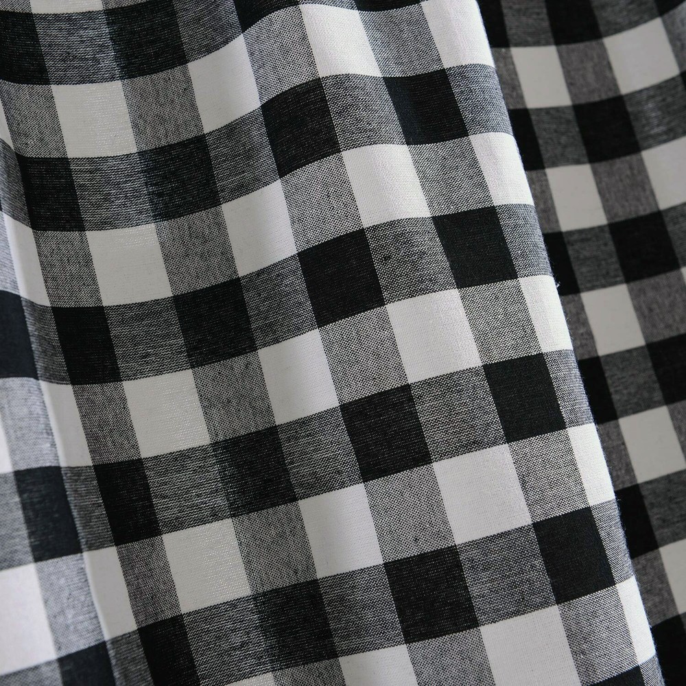Window Curtain Tier Pair Pack Set Checked Plaid Gingham Kitchen Panel 58" x 24"