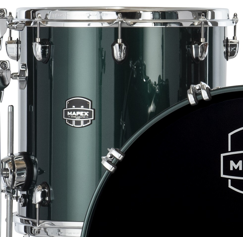 Mapex Saturn Evolution 14x14" Brunswick Green Lacquer Floor Tom Drum MapleWalnut