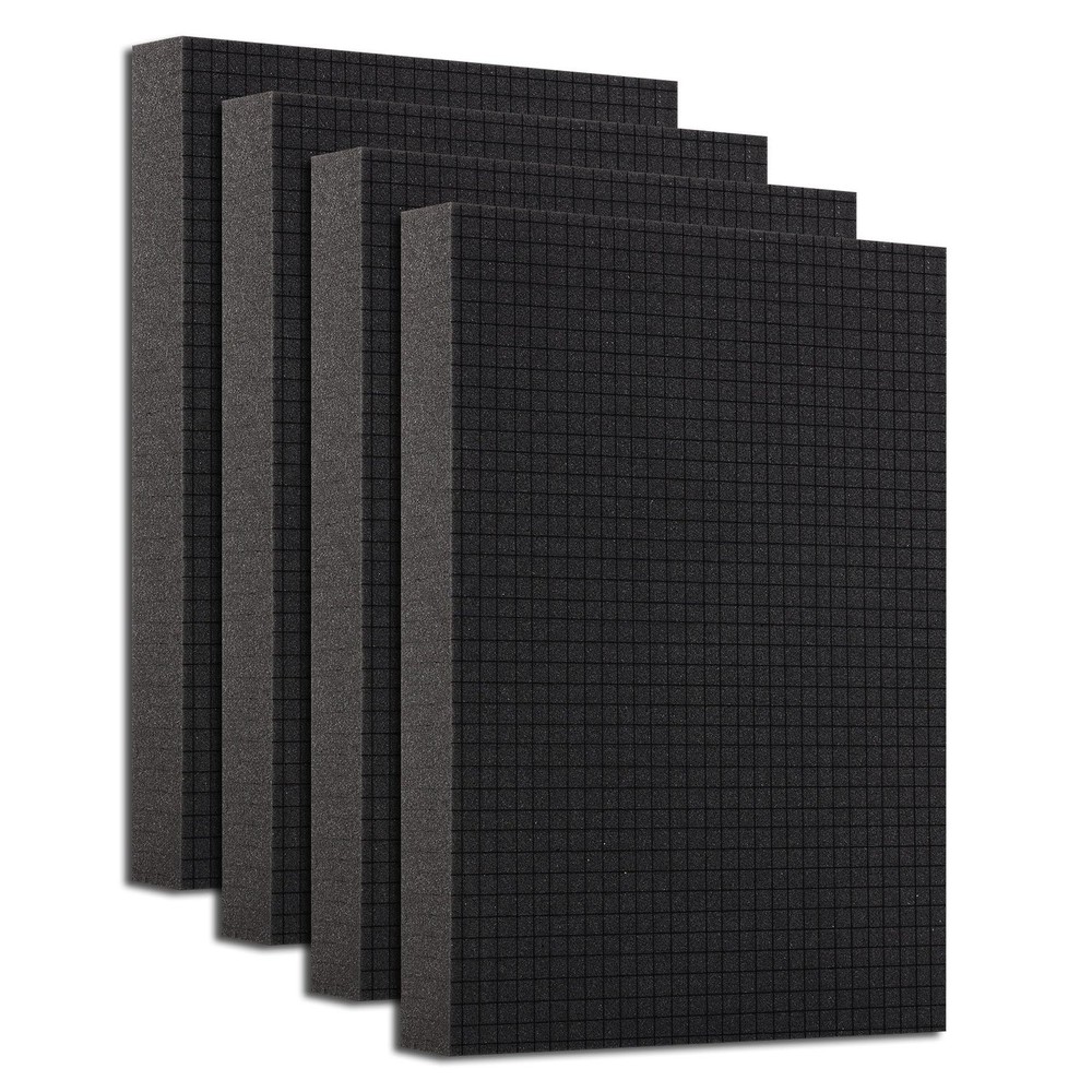 4-Pack Pick  Pluck Foam Sheets, 16x12x2, Pre-Cubed, Polyurethane, Insert