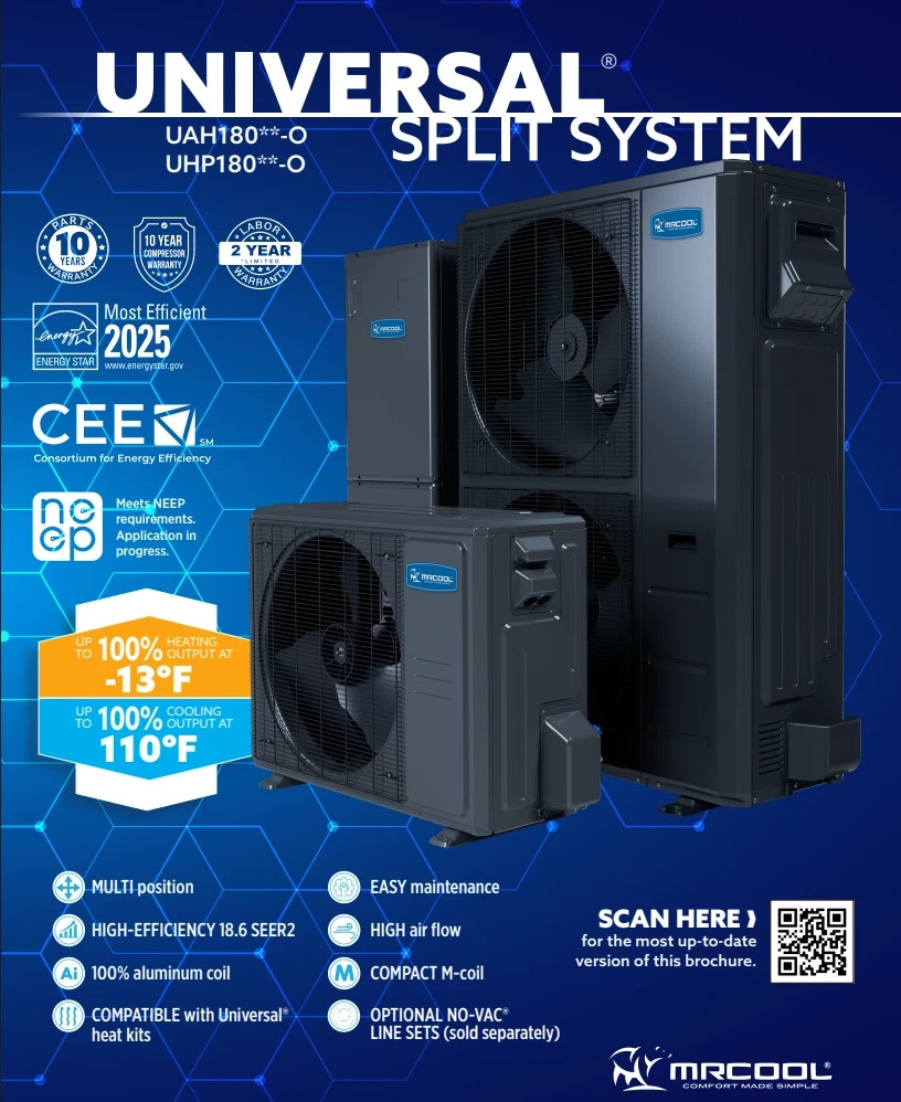 MRCOOL Universal Central Heat Pump Split System 3 Ton SEER 18 Multipositioning