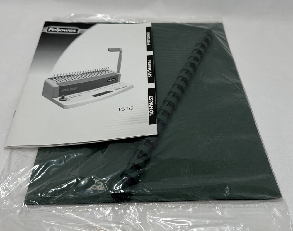 Fellowes PB 55 Plastic Comb Binding Machine CRC52101 With Instruction Manual ￼