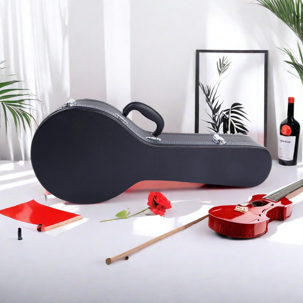 A-Style Black Mandolin Hard Shell Case With Microgroove, Mandoline Hard Case
