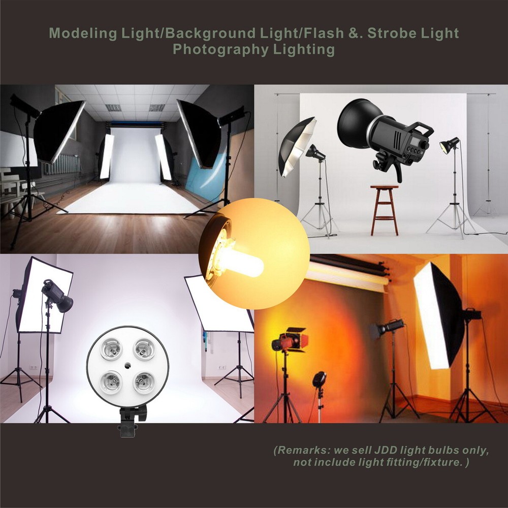 2 Pack Halogen JDD Photo Studio Strobe Modeling Light Bulb E26 110V-130V 250W
