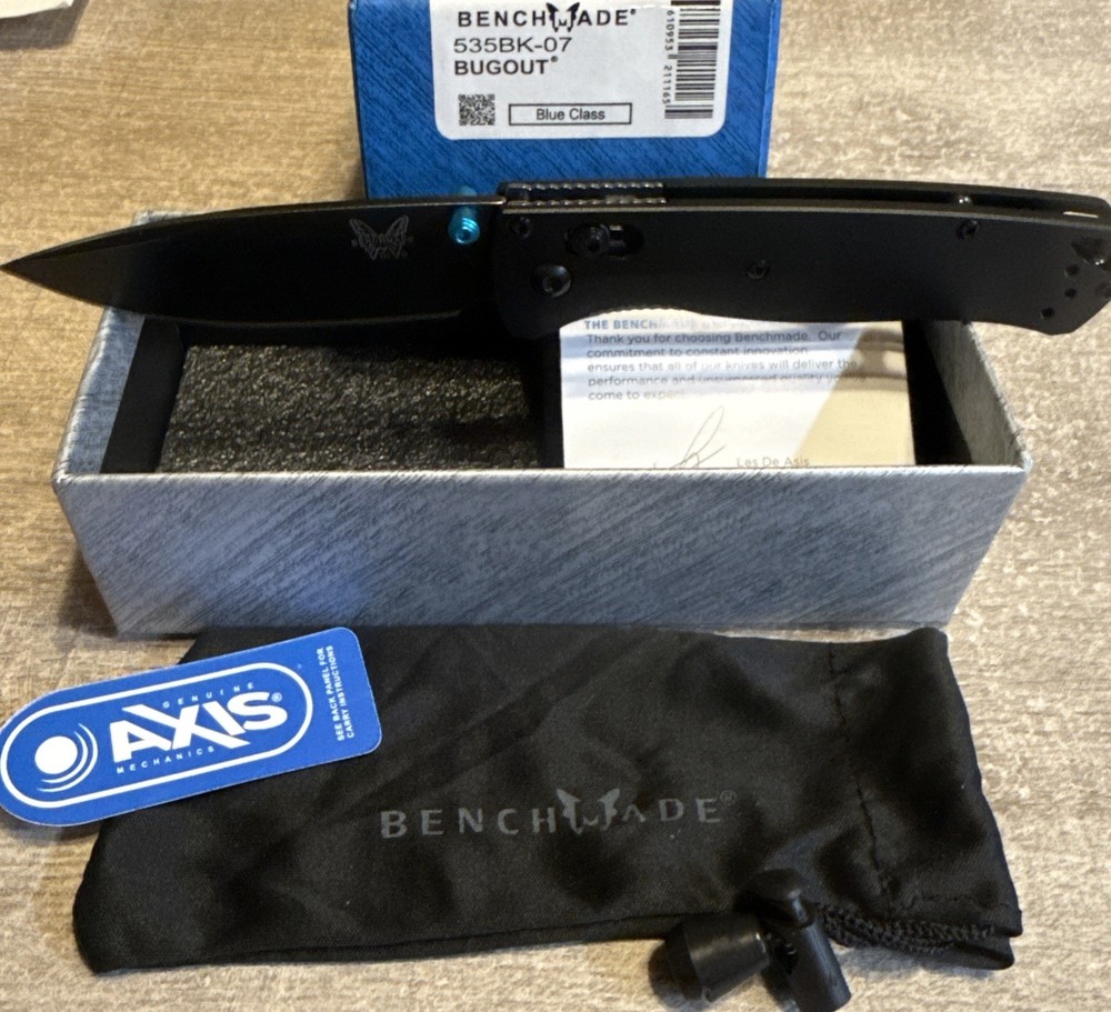 Bugout 535 Black  Aluminum Handle  M390 Black Blade Authenticity Unverified