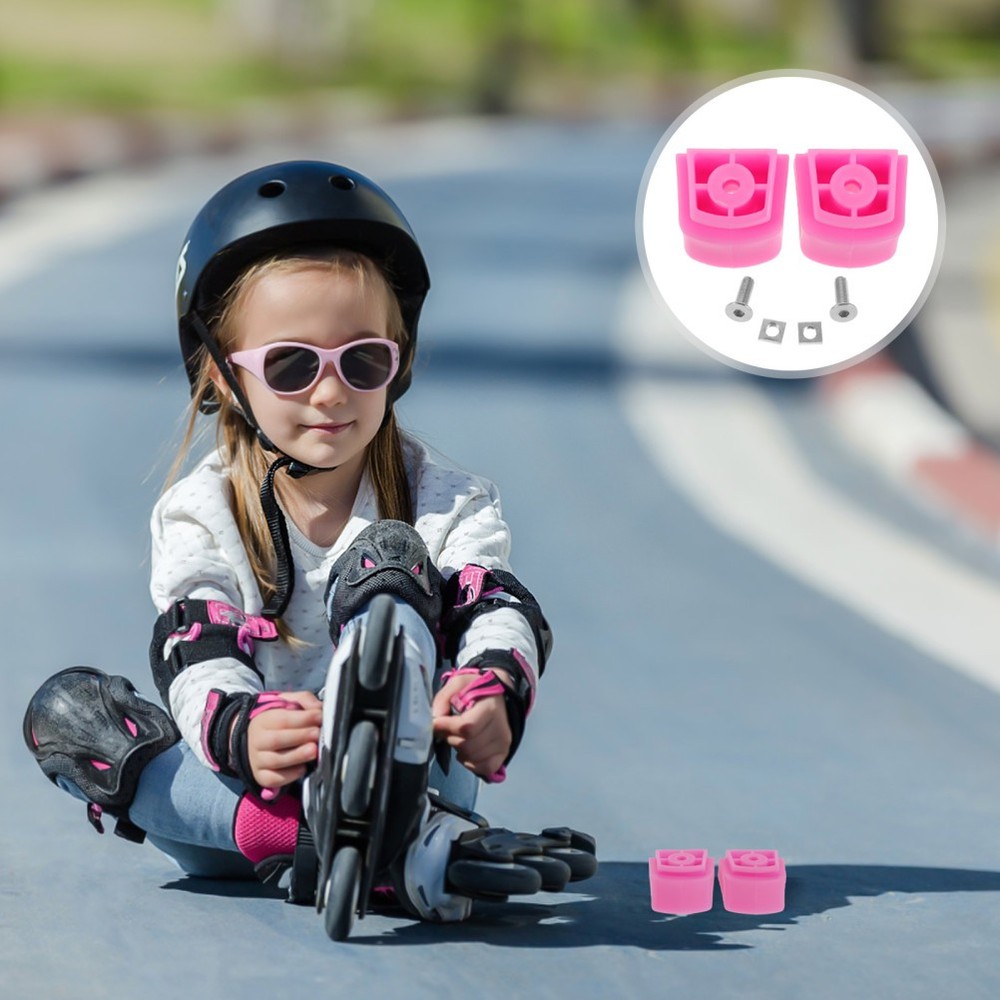 2pcs Inline Roller Skates Brake - Pink Stopper Block Replacement Skate