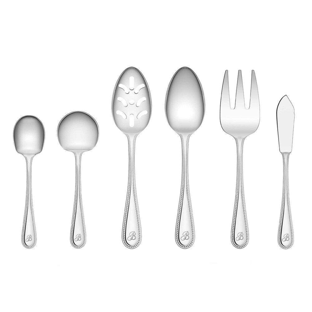 RiverRidge Beaded Flatware 46-Piece Monogrammed/Non-Monogrammed Stainless Steel