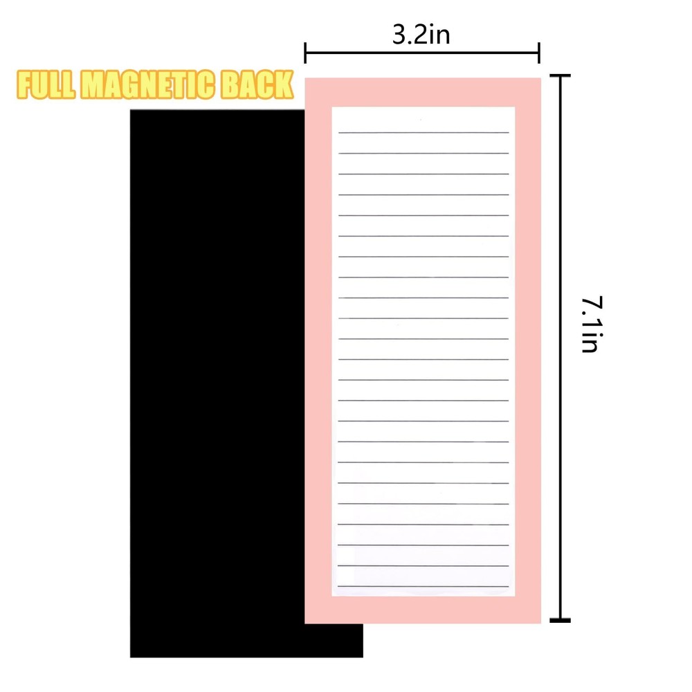 4 Pack Magnetic Notepads for 4 Pack×50 Sheets, Simple style
