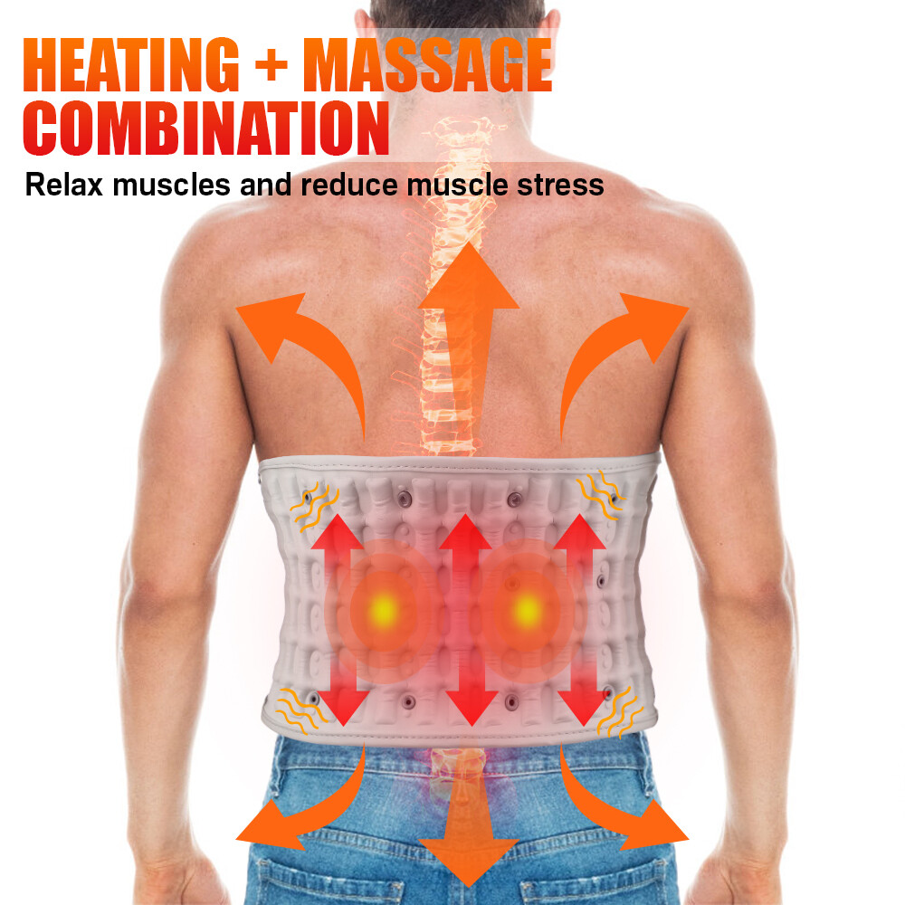 Inflatable Decompression Back Belt with Red Light Heating and Vibration Massager