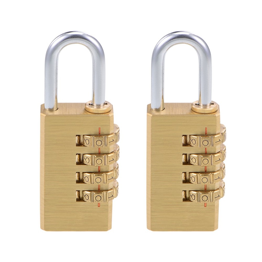 4-Digit Combination Brass Padlock - 5mm Shackle, 2-Pack