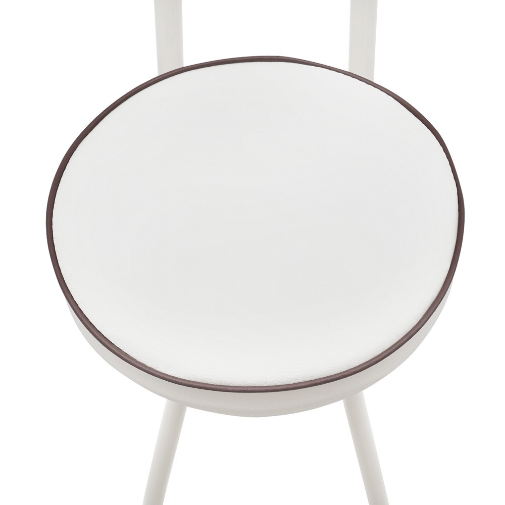 2PCS Bar Stool Portable Folding Stool Padded Folding High Chairs White Modern
