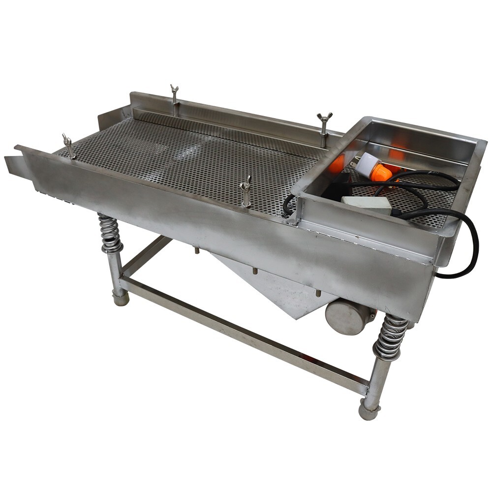 Electric Linear Sifter Vibrating Screen Shaker 5mm Screen 110V One Motor 1 Layer