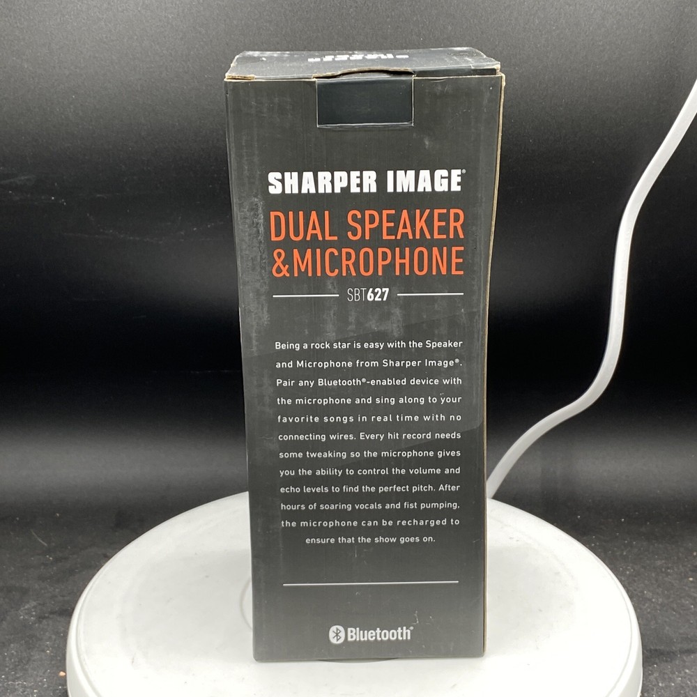 Sharper Image Dual Speaker & Microphone Bluetooth SBT627 Rechargeable Battery