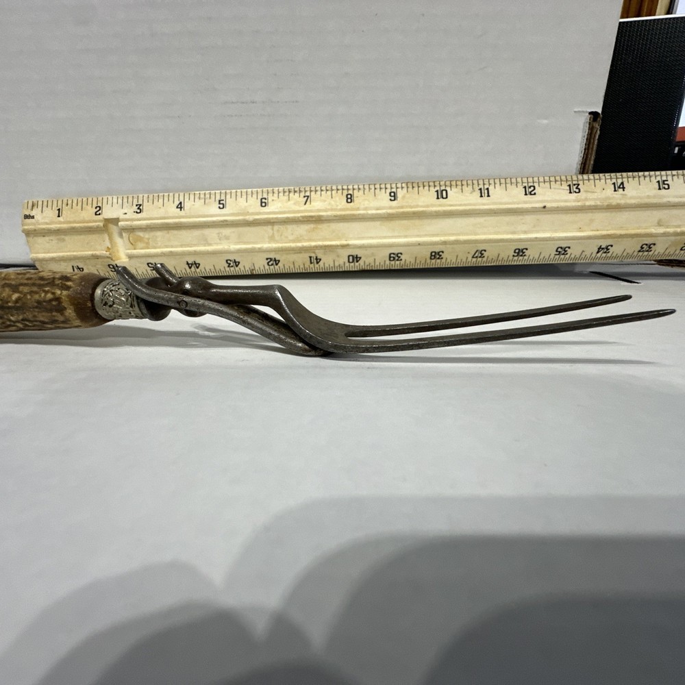 1800's Stag Handled Fork 11.5”