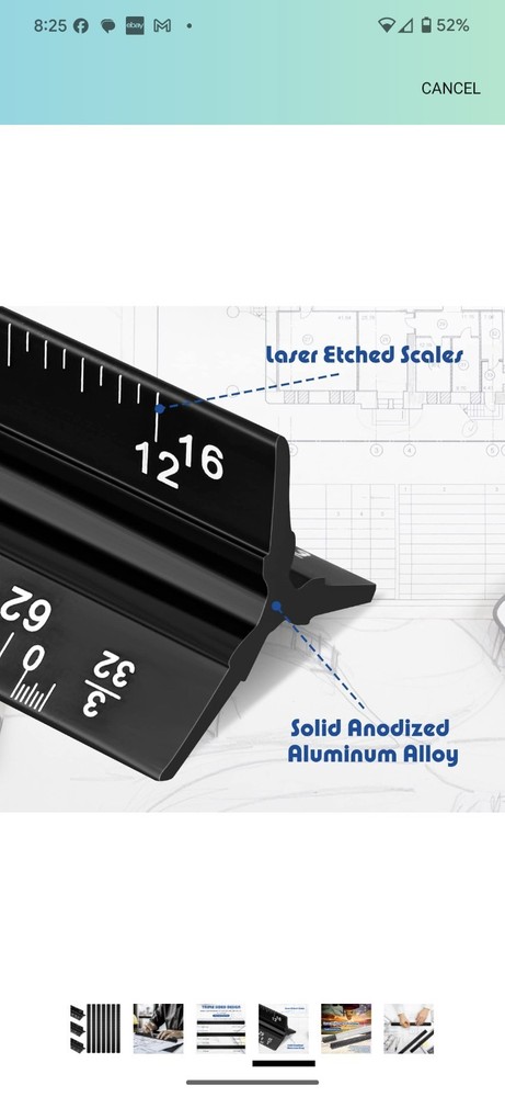 Macarrie 10 Pcs Architectural Scale Triangular Ruler 12" Architect Engineers...