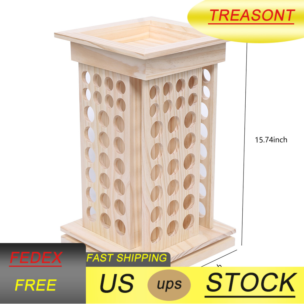 Wooden Rotating Essential Oil Bottle Holder Classification Display Stand Rack