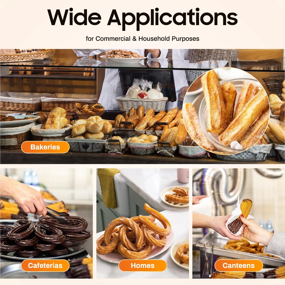 1.32gal Manual Churros Machine with 6 Nozzle Vertical Churrera Maker