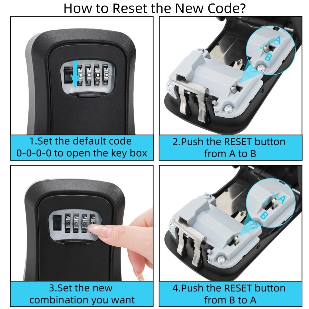Key Lock Box for Outside 2 Pack Wall Mount Code Safe Storage Waterproof