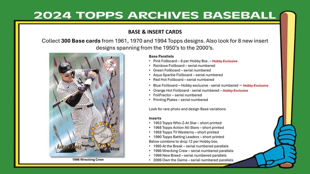 2024 TOPPS ARCHIVES BASEBALL HOBBY BOX