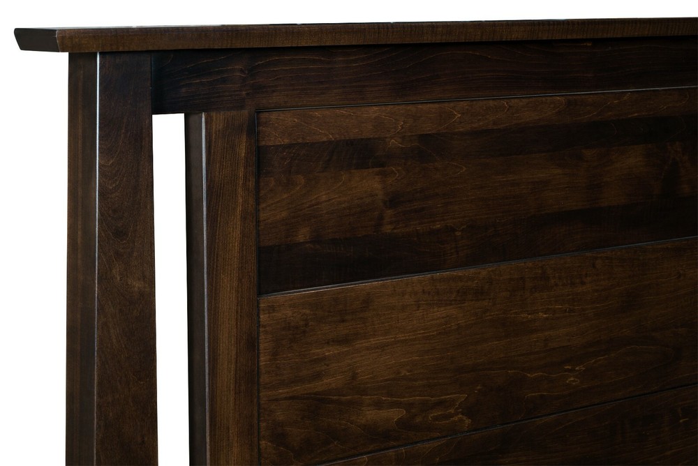 Amish 5-Pc Modern Bedroom Set Solid Wood Angled Cutout Panel Headboard
