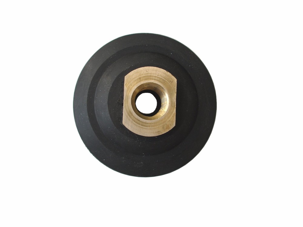 3" Hook and Loop Backing Pad, Semi-rigid Rubber, 5/8"-11 Thread