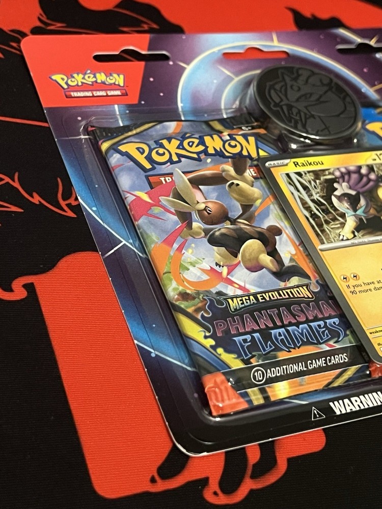 Pokémon PHANTASMAL FLAMES & MEGA EVOLUTION 2-Pack Blister - RAIKOU promo SEALED!