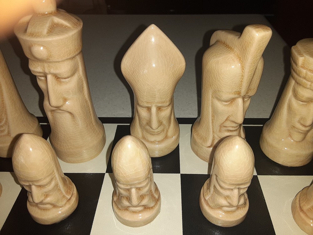 Peter Ganine Red And White Ceramic Chess Set