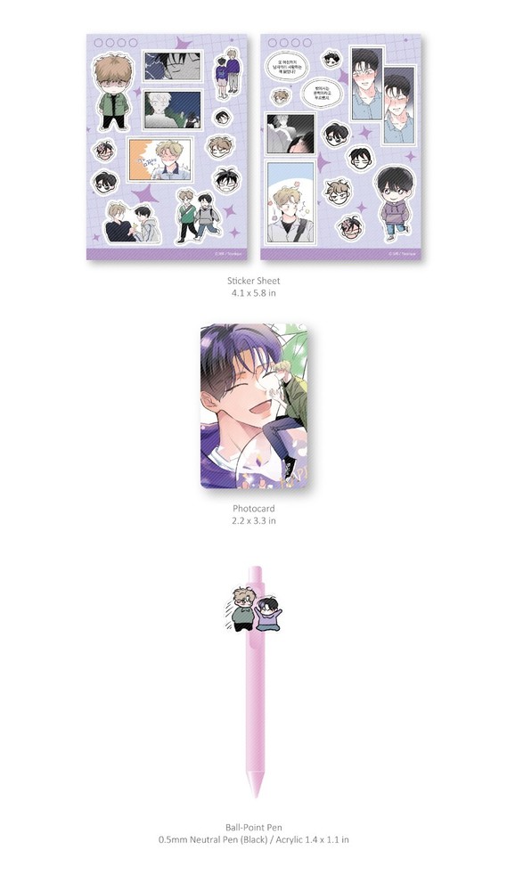 Webtoon MD [ Worth the Wait ] Sticker Sheet SET 2 TYPE [ 연하공 수난기 ] (TNQ339)