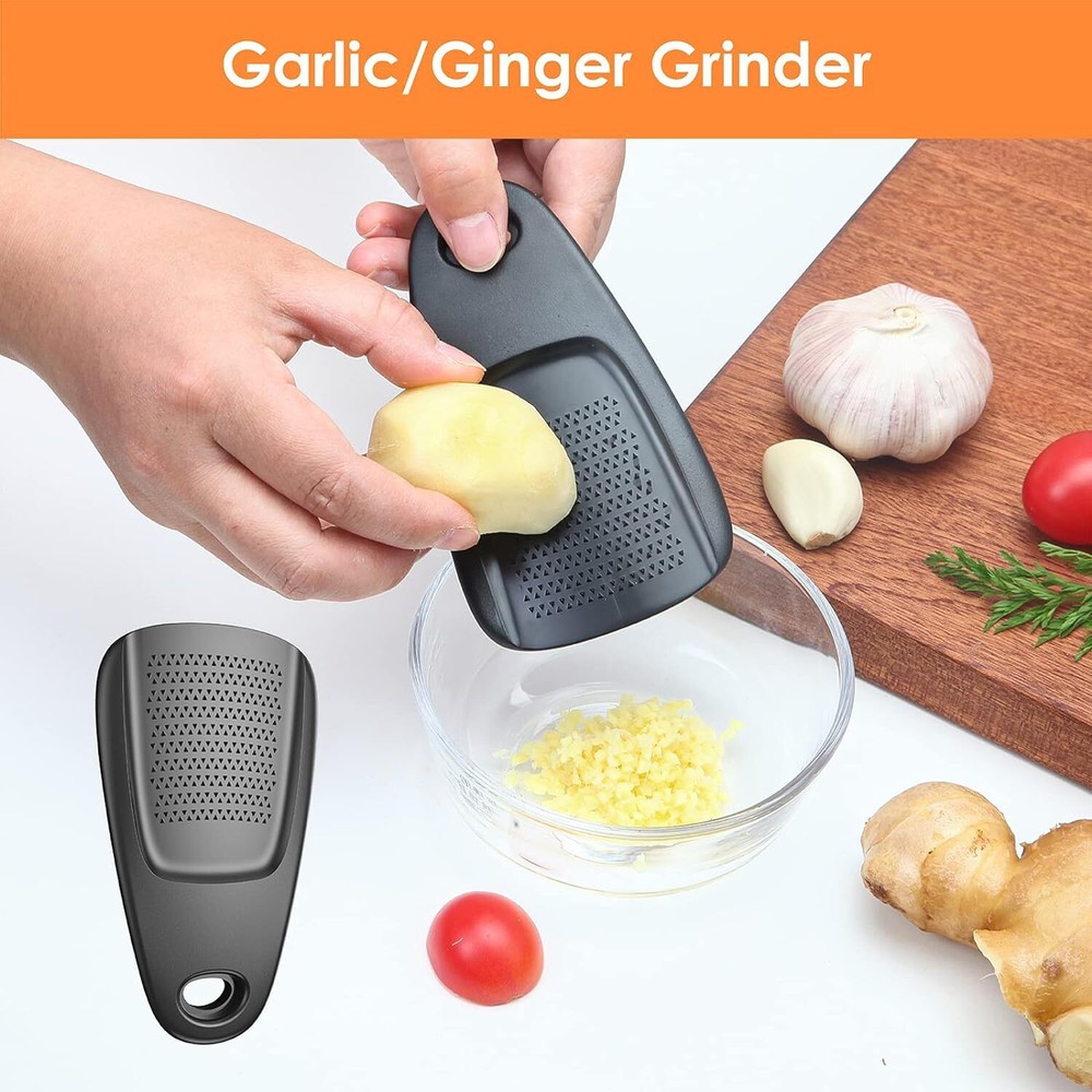 Kitchen Unique Gadgets Set 6 Pieces, Space Saving, Cheese Grater, Black