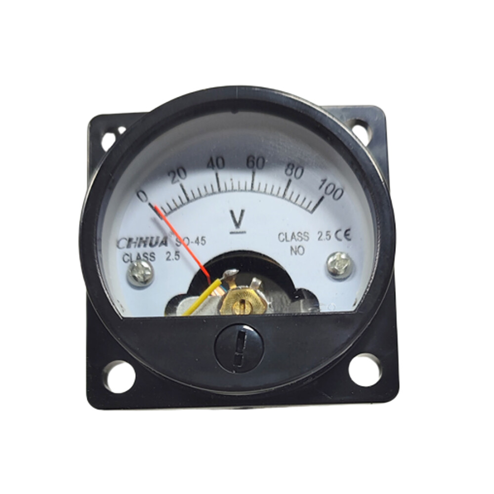 DC 0-100V Analog Voltmeter Analogue Voltage Panel Meter SO45 Directly Connect 2x