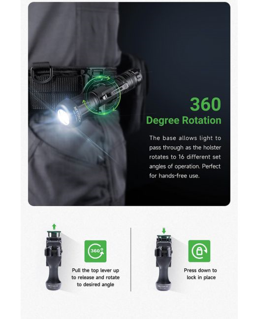 Nextorch V55 Flashlight Holster Polyamide Glass Fiber Fits Compatible Models