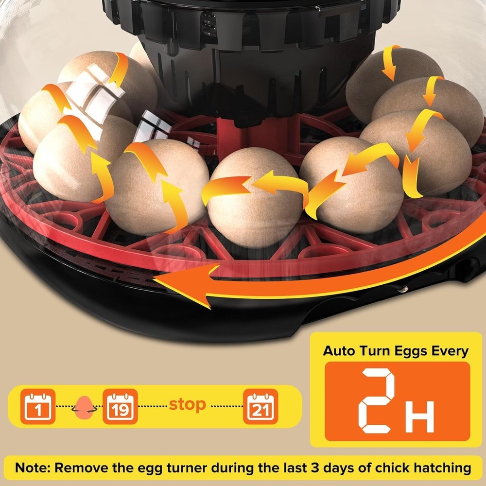 Upgraded HatchPro 12 Egg Incubator with Automatic Turning & Humidity Control