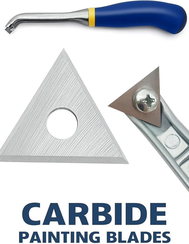 Paint scraper with carbide blade Double-sided reversible replacement