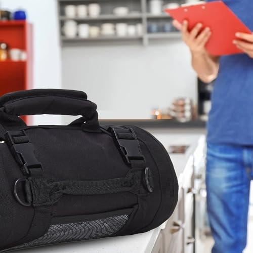 Tool Roll Bag, Tool Bag Organizer, Tool Carrier Roll UP Storage Pouches Red