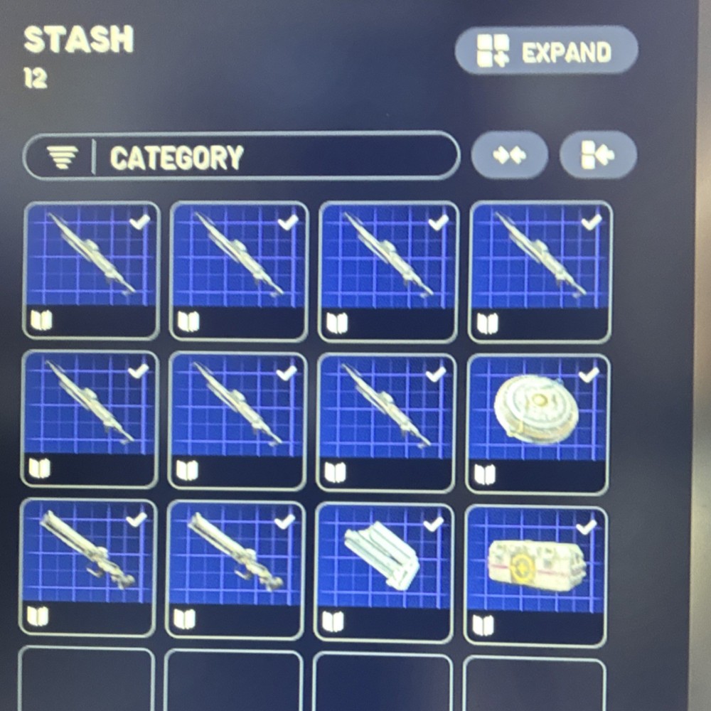 Virtual Game Item Collection with Weapons, Gear, and Equipment