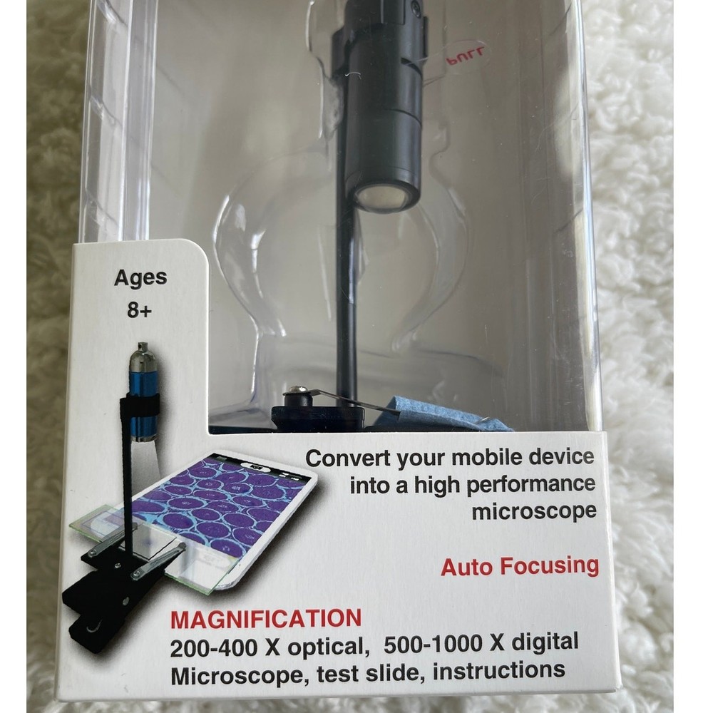 ScienceWiz Clip On Microscope Mobile Device Into High Performance Single Lens