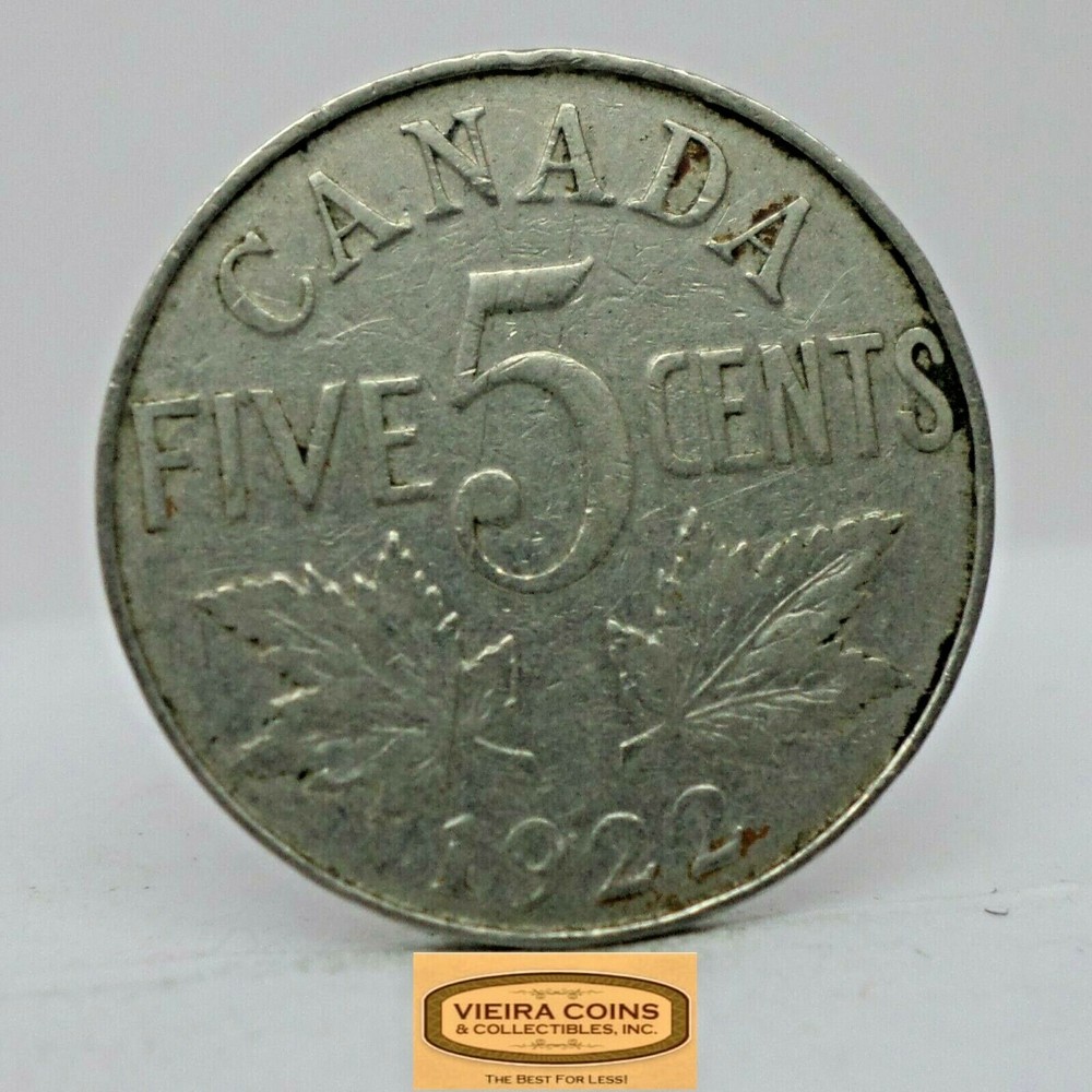 1922 Canada 5 Cents, Free Shipping -  #C19367NQ