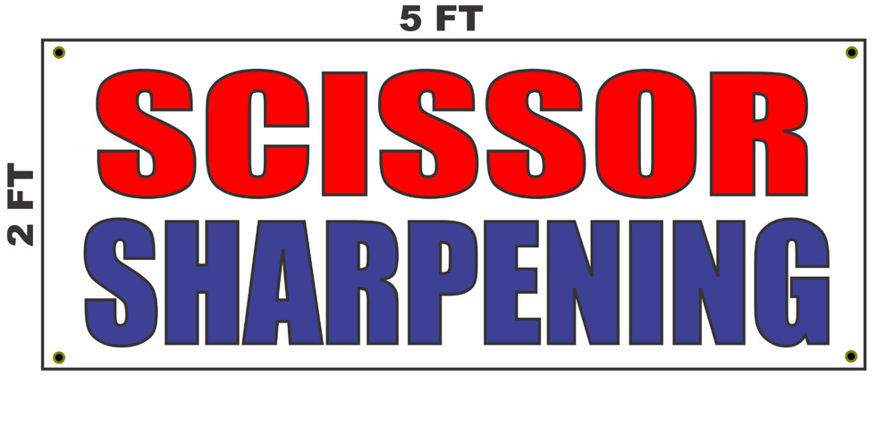 Scissor Sharpening Banner Sign