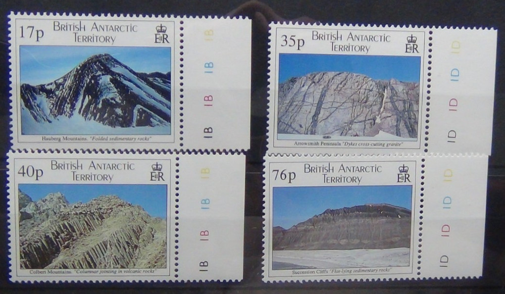 British Antarctic Territory 1995 Geological Structures set MNH