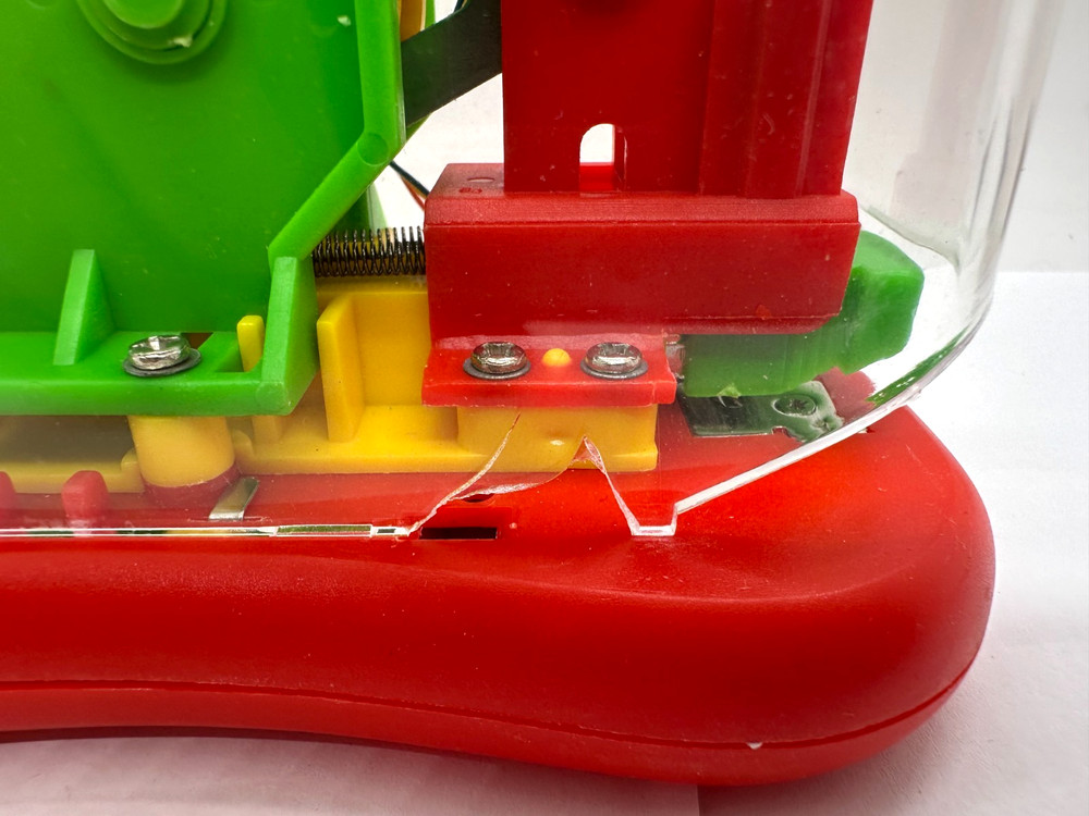 VTG 80s Battery Operated Stapling Machine Clear Electronic Stapler (NOT WORKING)
