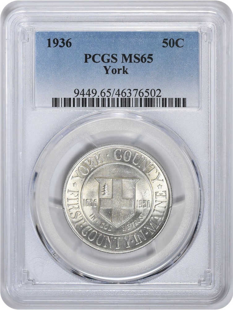 York Commemorative Silver Half Dollar 1936 MS65 PCGS