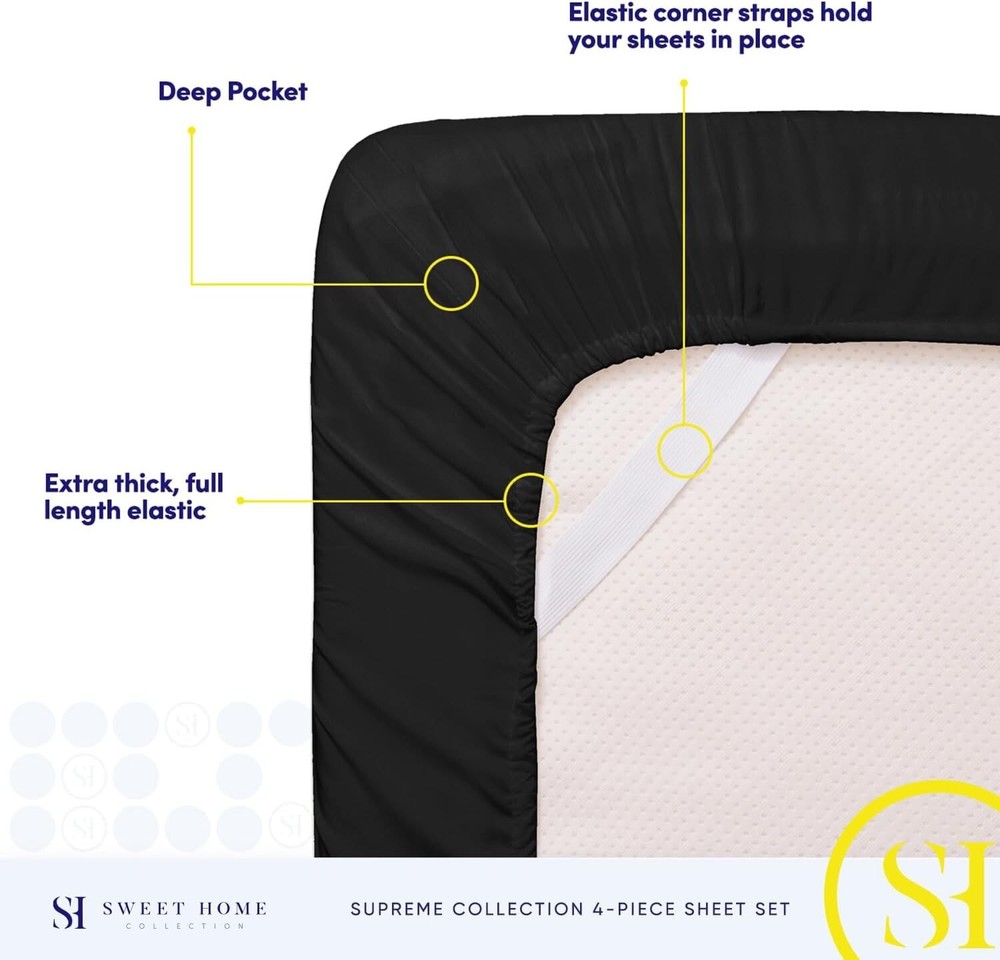 Deep Pocket California King Bedding Set - Wrinkle-Resistant Microfibre Sheets