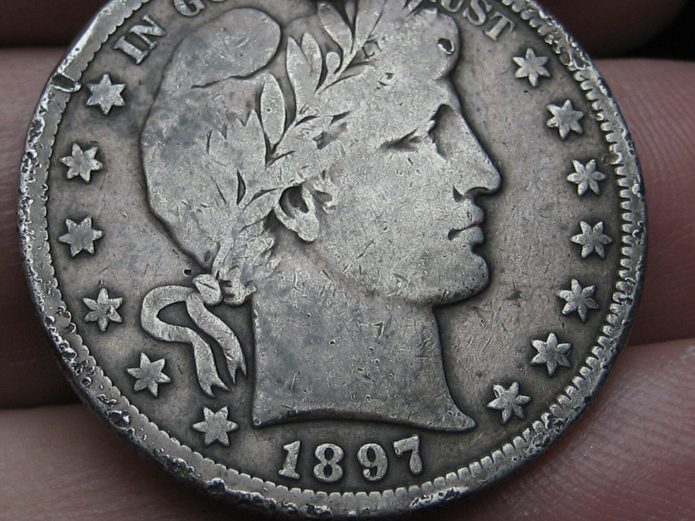 1897 S Silver Barber Half Dollar- San Francisco, Fine Details