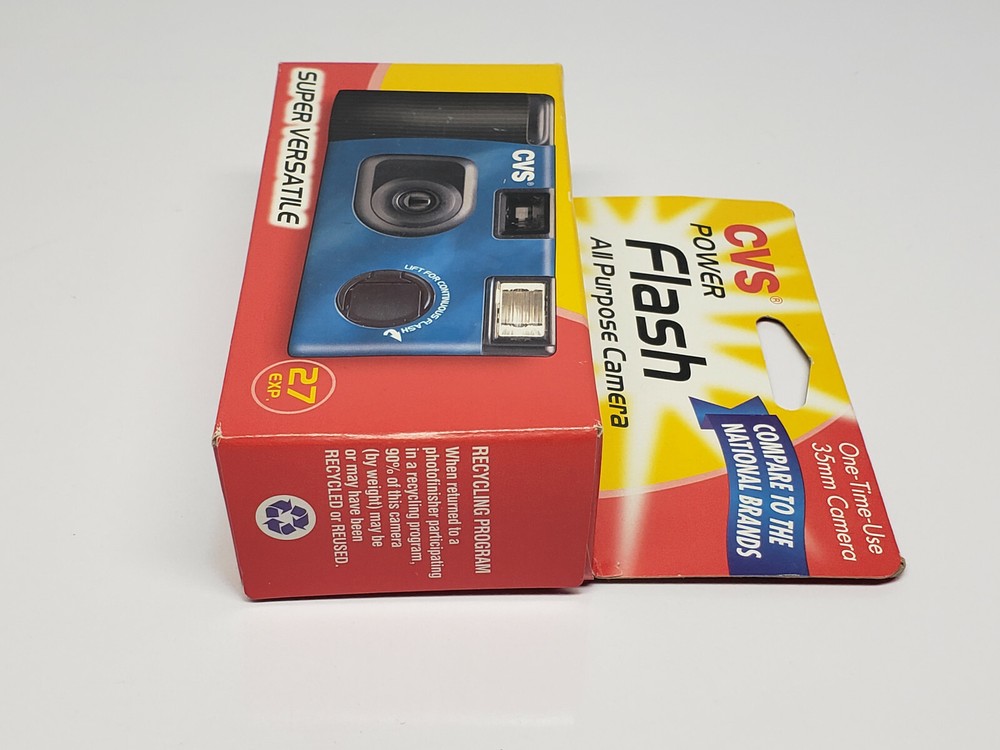 CVS Power Flash Blue All Purpose One Time Use Camera 35mm Process Before 2010-08