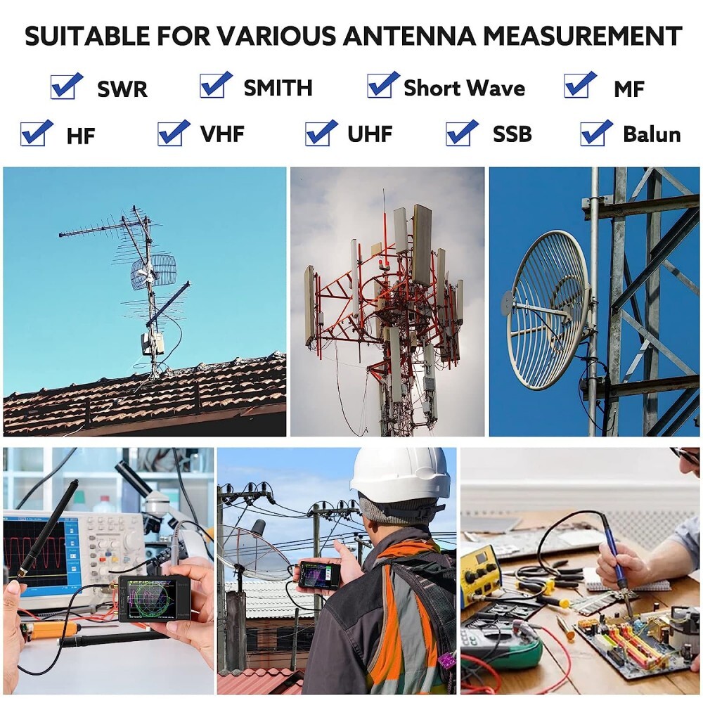 Touch Paddle NanoVNA-H Vector Network Analyzer HF VHF UHF MF Antenna Analyzer