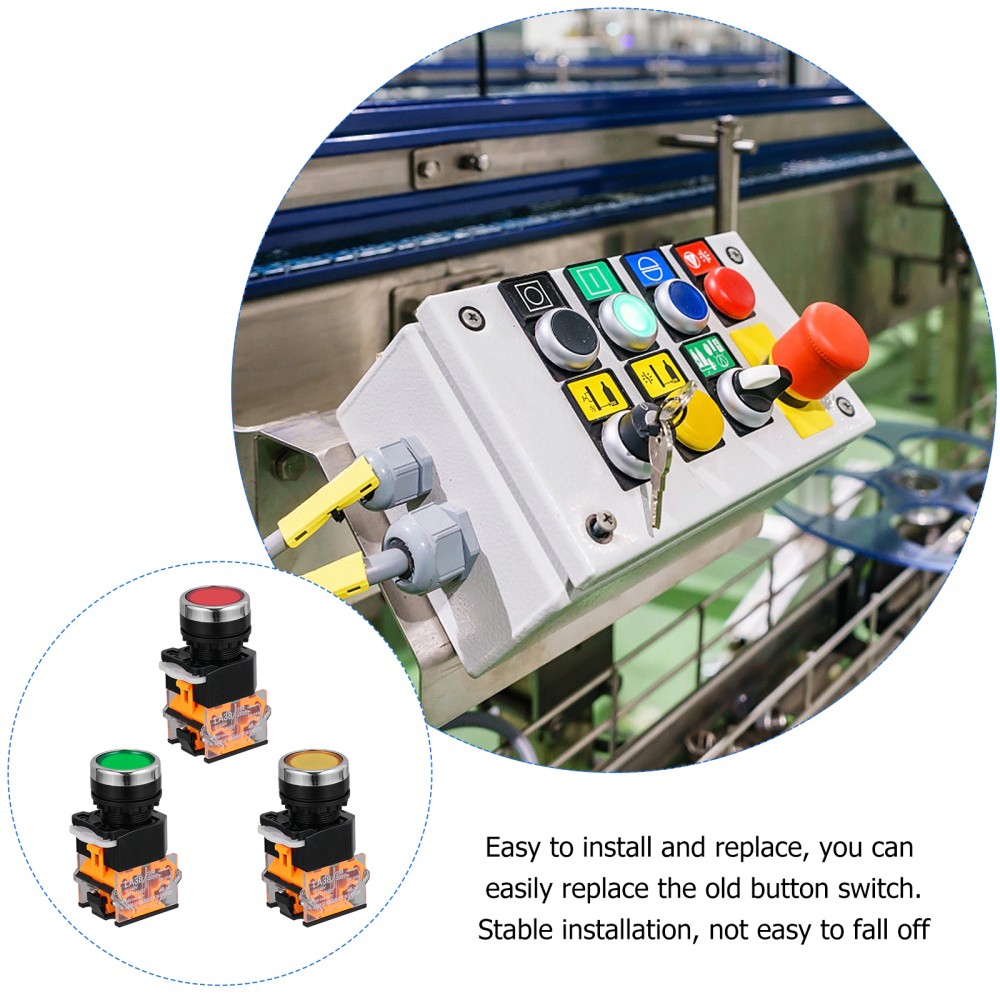 3 Pcs Plastic Momentary Push Button Switch Pushbutton Switches