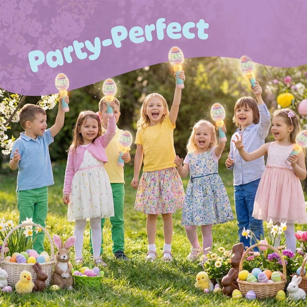 Easter Egg Magic Ball Wand -7.5" - Custom Egg-Shaped Top Light Up Magic Ball ...