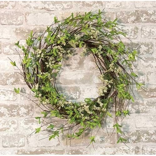 Twig Leaf Ivory Astilbe 24" Wreath