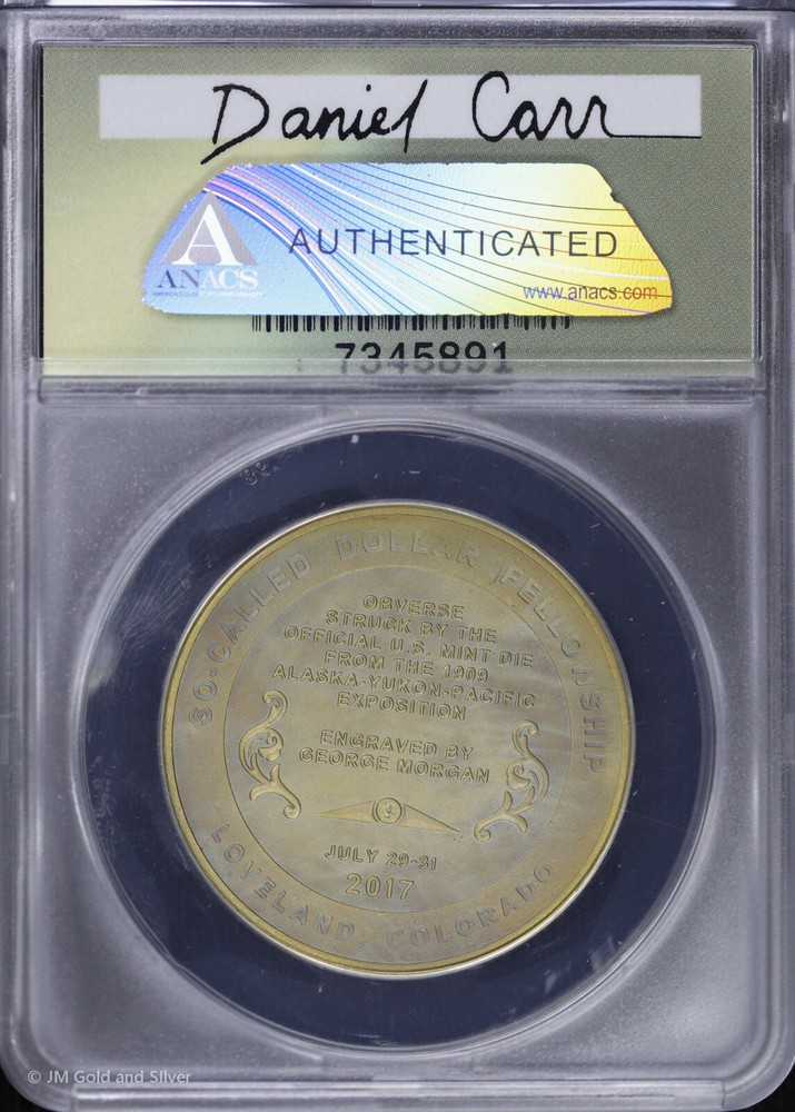 2017 Medal So-Called Dollar Fellowship ANACS MS 68 | Daniel Carr Signed
