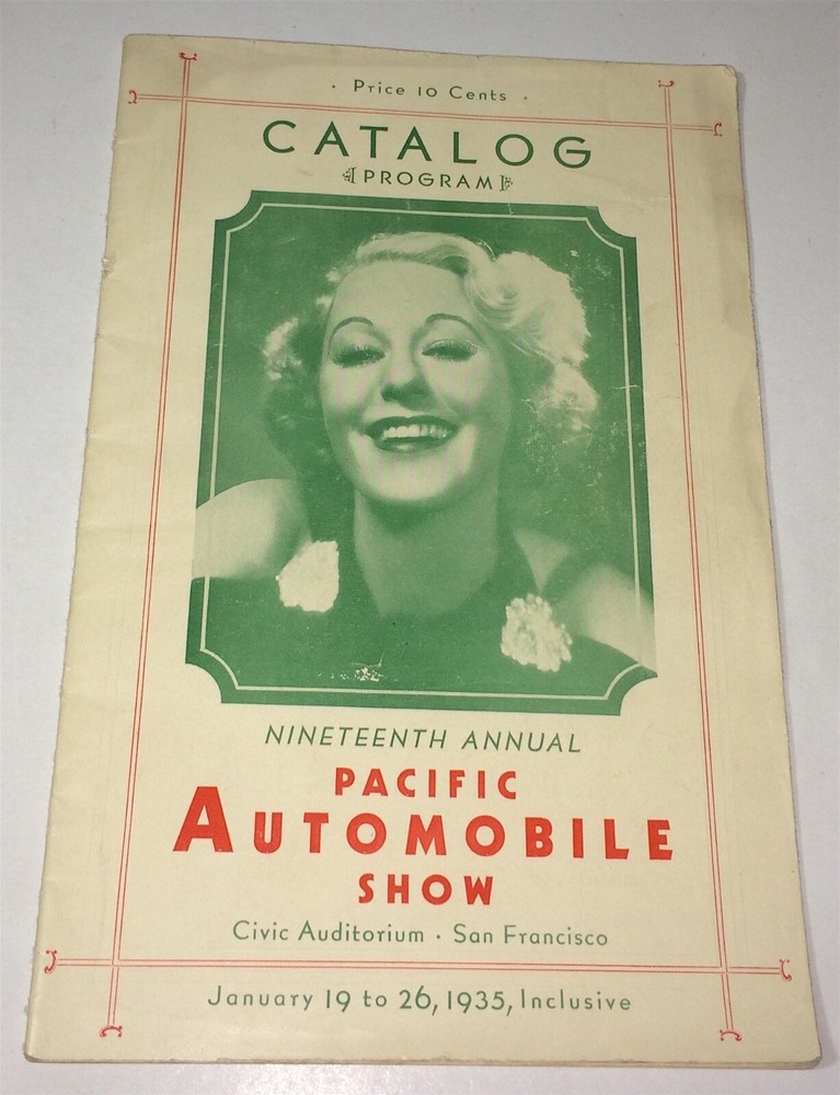 Rare American Pacific Automobile Show San Francisco, California Program! C.1935!
