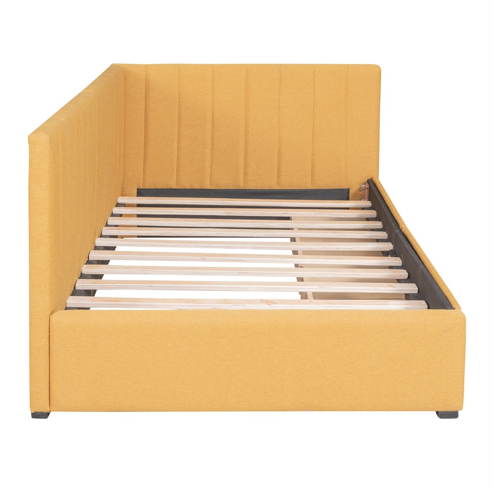 Twin Size Daybed with 2 Drawer Upholstered Bed Frame Sofa Bed with Storage US